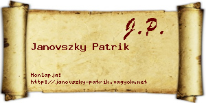 Janovszky Patrik névjegykártya