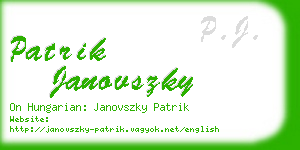 patrik janovszky business card